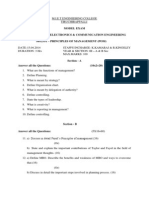 Model Exam Department of Electronics & Communication Engineering Mg2351 - Principles of Management (Pom)