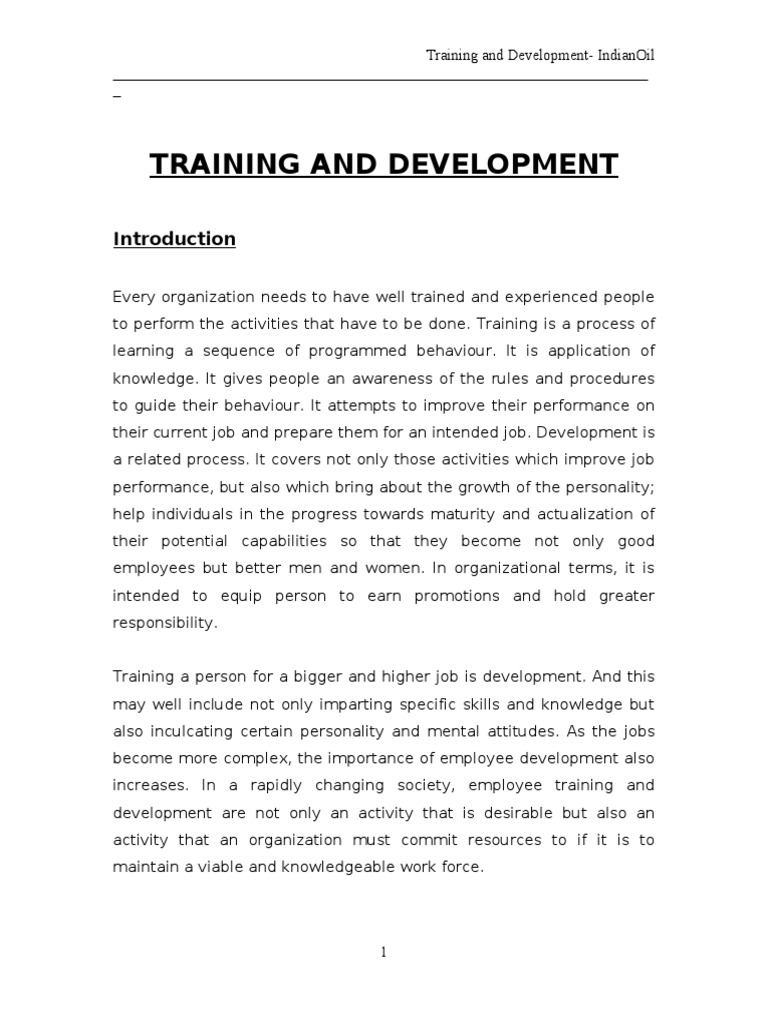 IndianOil Training and Development Overview | PDF | Lecture | Oil Refinery