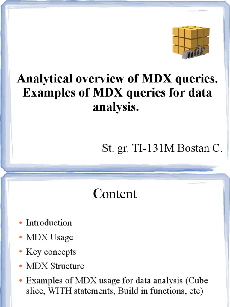 MDX Queries for Data Analysis Guide | PDF | Information Technology ...