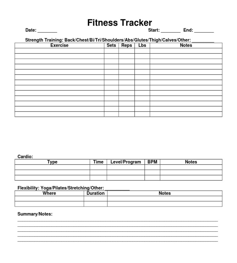 Fitness Tracker PDF