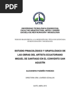 ESTUDIO PINACOLÓGICO Y GRAFOLÓGICO DE LAS OBRAS DEL ARTISTA ECUATORIANO MIGUEL DE SANTIAGO EN EL CONVENTO SAN AGUSTÍN