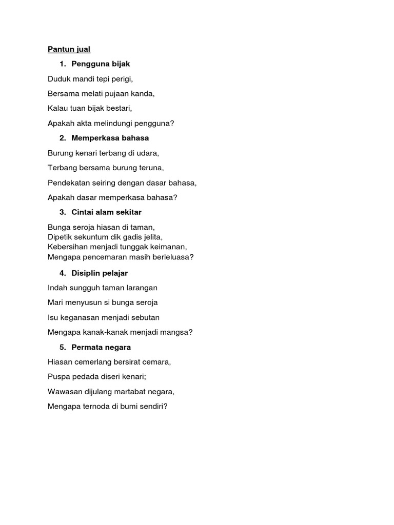 Pantun Jual Pdf