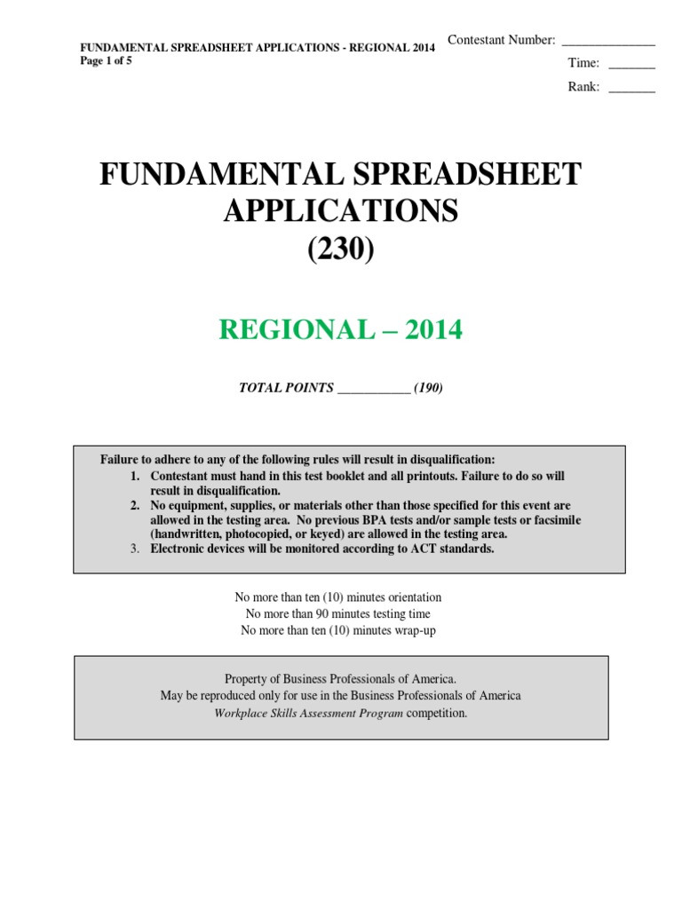 Spreadsheet Applications Guidelines | PDF | Worksheet | Spreadsheet