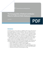 The Emerging Role of Defined Contribution 
Plans for California Public Employees 
