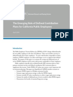 The Emerging Role of Defined Contribution Plans For California Public Employees