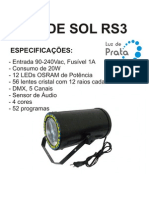 Manual Raio de Sol LP RS3 - Luz de Prata