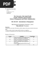 MG 101 f2f Sem 2 2012 Mid Term Exam and Solutions 29-8-12