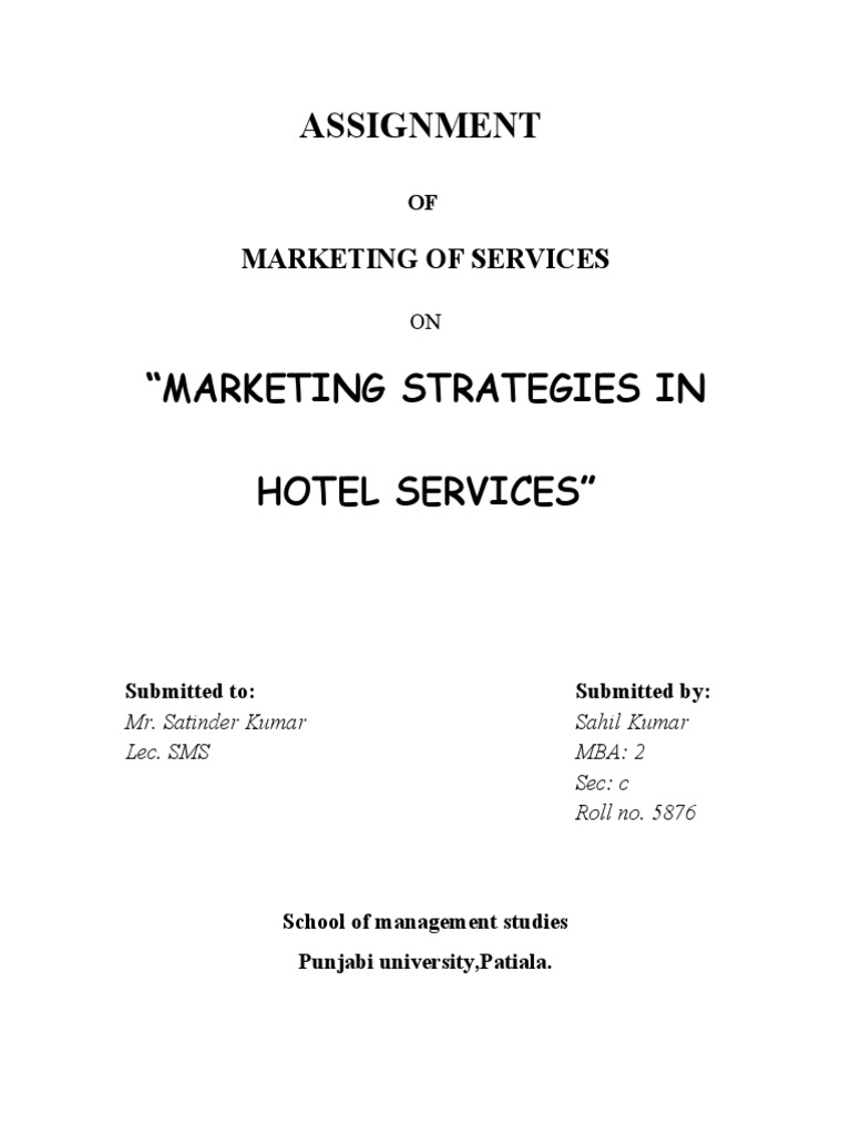Marketing Strategies for Hotel Services | PDF | Marketing Strategy ...