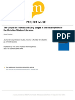 The Gospel of Thomas and Early Stages in The Development of The Christian Wisdom Literature - O Evangelho de Tomé e Estágios No Início Do Desenvolvimento Da Literatura de Sabedoria Cristã