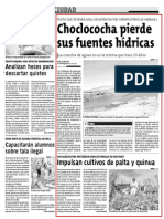 Choclococha pierde sus fuentes hídricas - Impulsan cultivos de palta y quinua en Huaytará-Diario Correo Huncavelica 05-11-2013