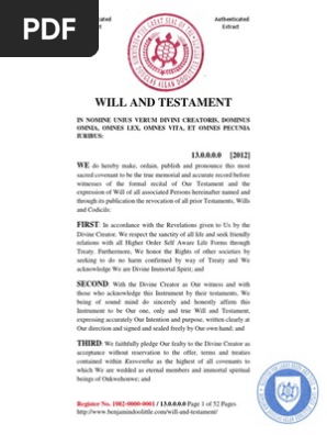 Will and Testament