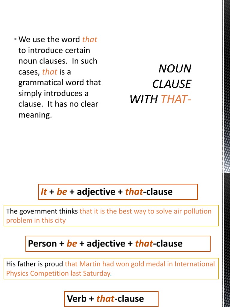Understanding Noun Clauses with 
