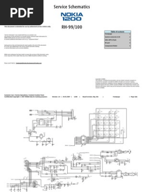 nokia 1200 rh 99 rh 100 service schematics information science sources