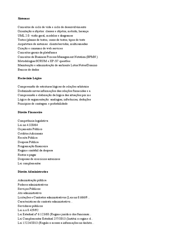 ANEXO II - Conteudos Programaticos-20220809-175123, PDF, Administração  pública