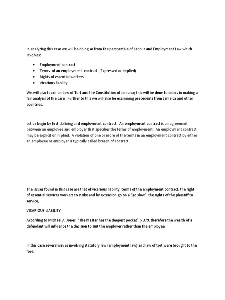 specialist employment law assignment