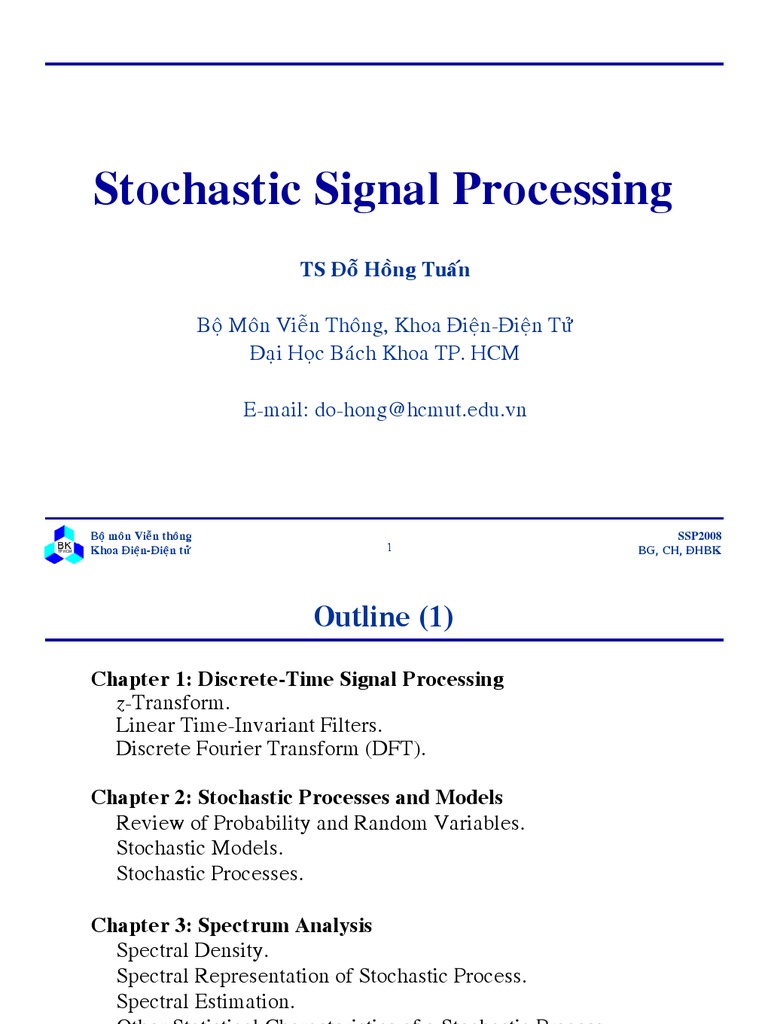 Stochastic Signal Processing Discrete Fourier Transform Stochastic