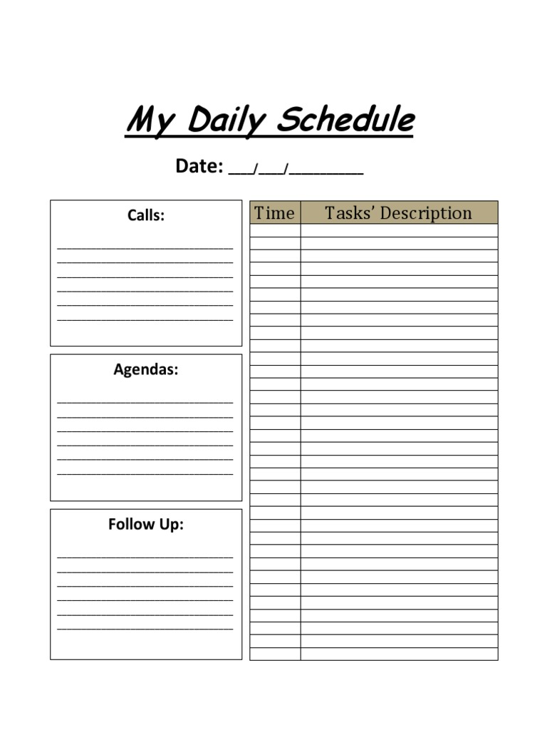 Daily Planner Template | PDF