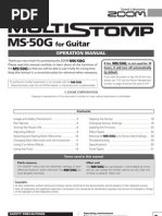 Zoom MS-50G Manual