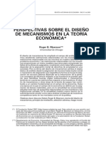 Perspectivas Sobre El Diseño de Mecanismos en La Teoria Economica