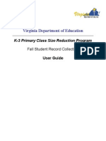 Virginia Department of Education: K-3 Primary Class Size Reduction Program