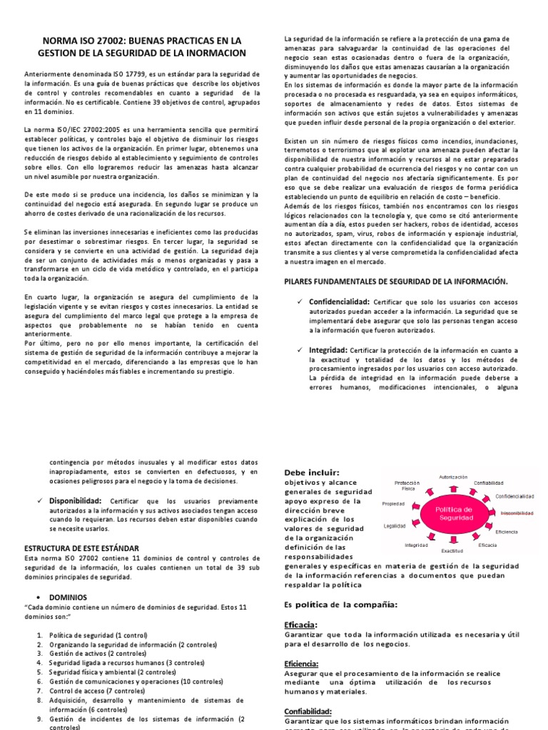 Buenas Prácticas ISO 27002 en Seguridad | PDF | Seguridad de ...