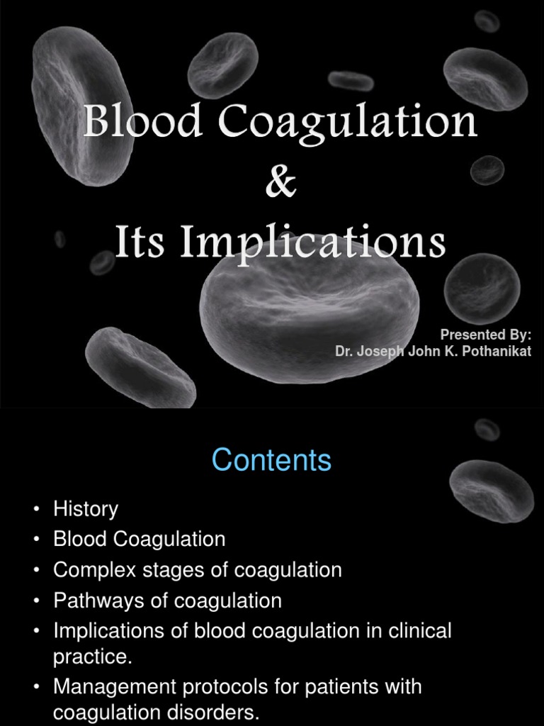 Blood Coagulation Coagulation Platelet