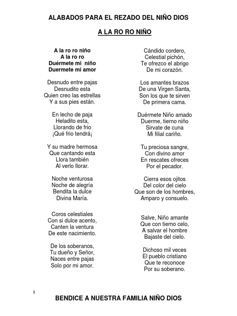 A la ro ro niño María,
