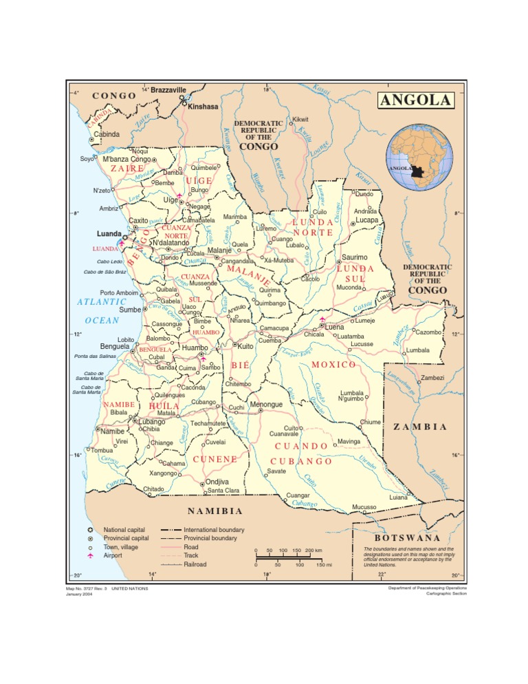 Angola City and Road Map Overview | PDF | Angola