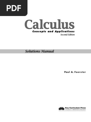 Calculus Concepts And Applications 2nd Edition Solutions Manual Pdf