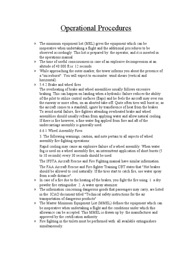 ATPL Operational Procedures Overview | PDF | Aviation | Aeronautics