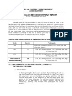 Spritual/Values Session Quarterly Report: Statistics