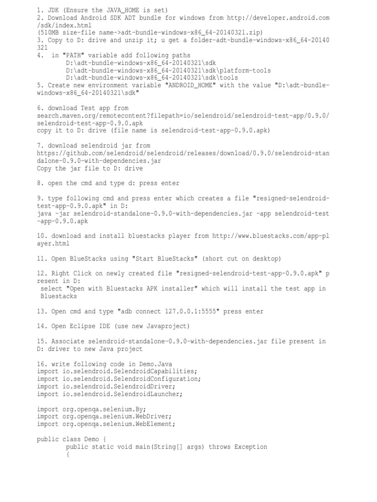 Working With Selendroid | PDF