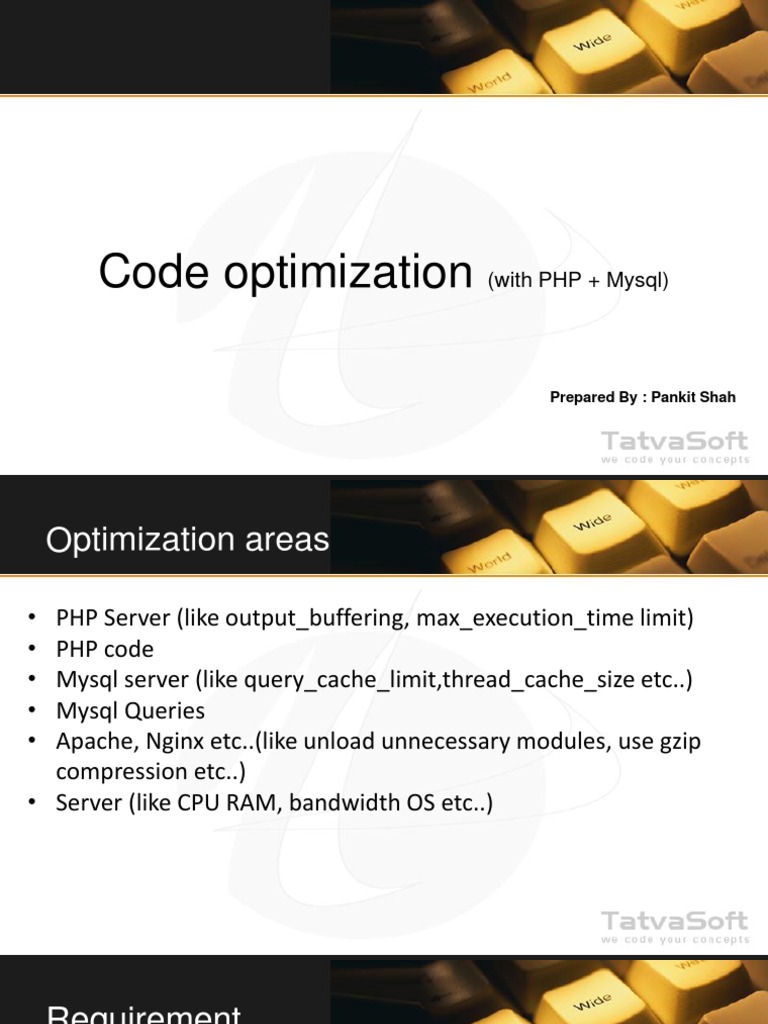 PHP & MySQL Code Optimization Guide | PDF | Business | Computers