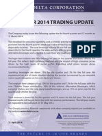DLTA Trading Update for FY Ending 31 Mar 14