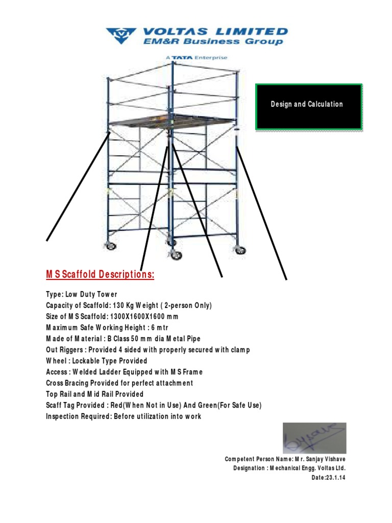 MS Scaffold Descriptions Design and Calculation PDF