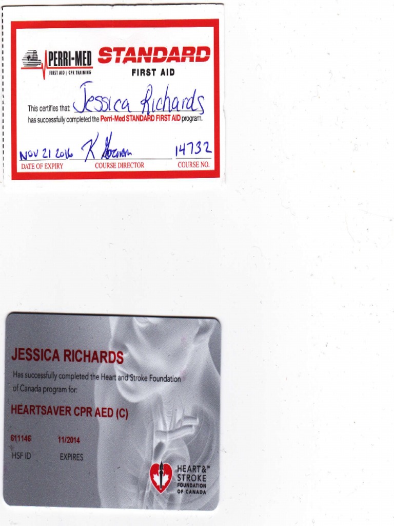 First Aid Certification Document | PDF