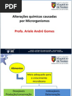 Alteração química causada por microrganismo