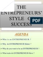 The Entrepreneurs' Style of Success - Raghu14slides