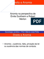 SOCIOLOGIA JURÍDICA E JUDICIÁRIA - AULA 14 - DIREITO E ANOMIA
