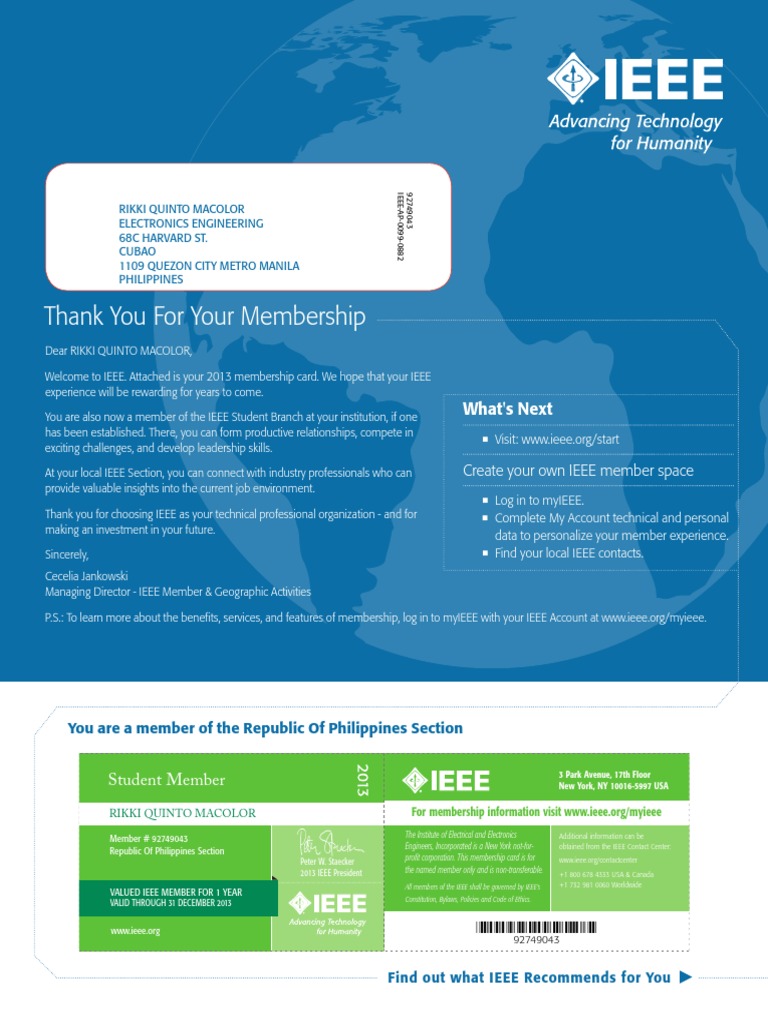 IEEE Membership Institute Of Electrical And Electronics Engineers Science And Technology