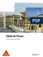 Tabela Preços - Sika construção 2012 - Carvalho
