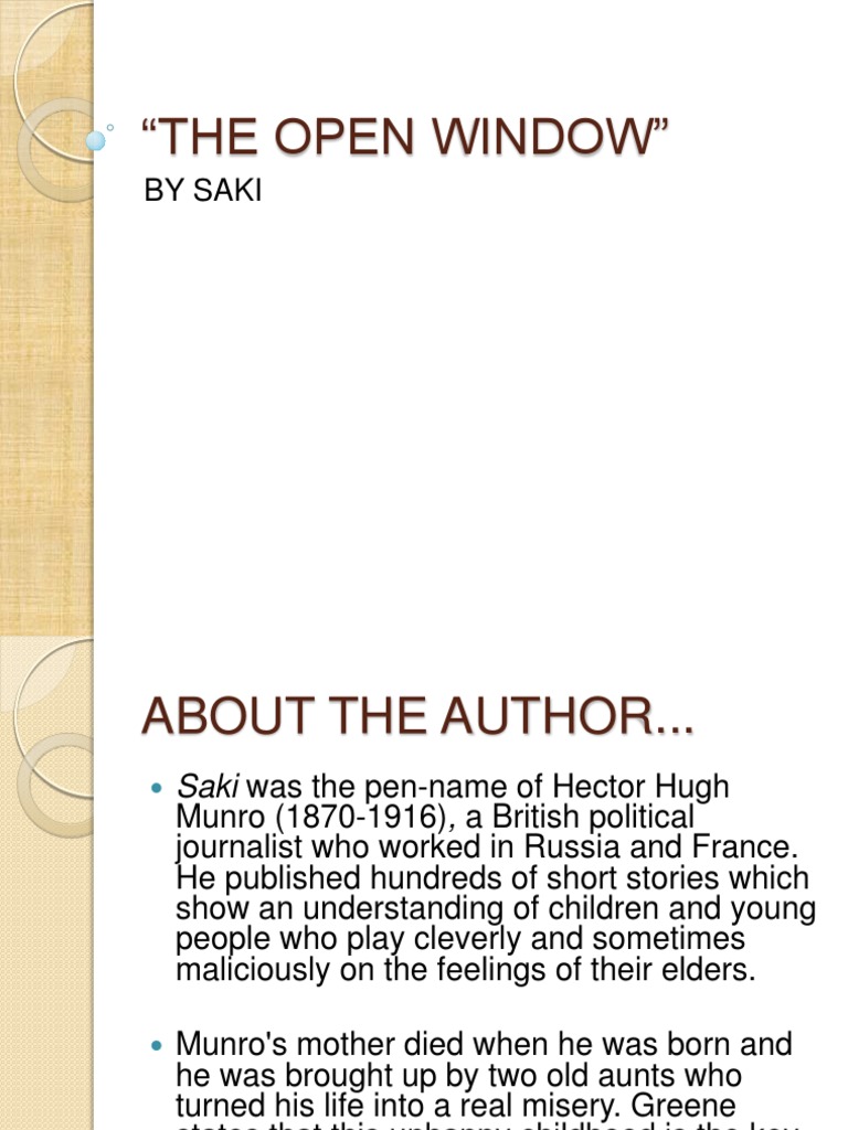 The Open Window Narration Plot (Narrative)