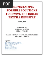 Solutions to revive indian textile industry