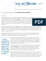 Jornal do Brasil - Coisas da Política - A volta de Bachelet e a Aliança do Pacífico