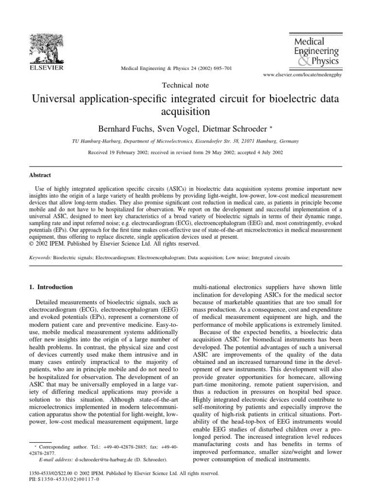 Universal ApplicationSpecific Integrated Circuit For Bioelectric Data