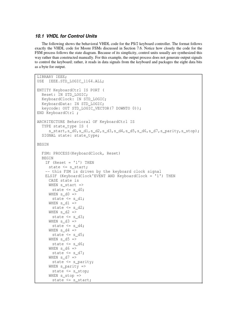 Ps 2 Keyboard Controller PDF Vhdl Bit