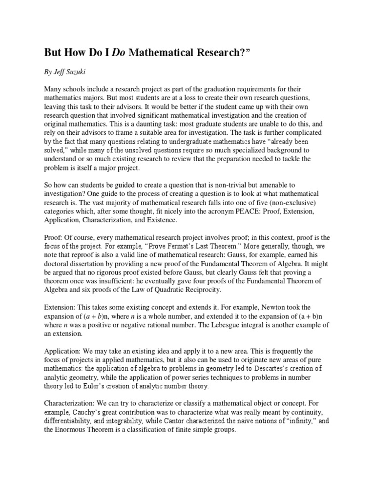 Guiding Students in Math Research | PDF | Philosophy | Science ...