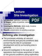 Site Investigation: Eurocode 7 Investigation & in Situ Testing