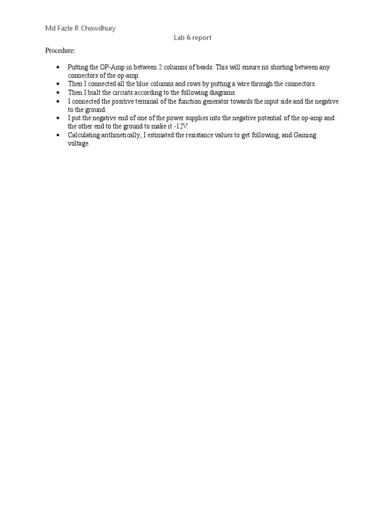 MD Fazle R Chowdhury Lab 6 Report | PDF | Teaching Methods & Materials