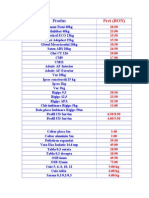 Building materials and tools price list